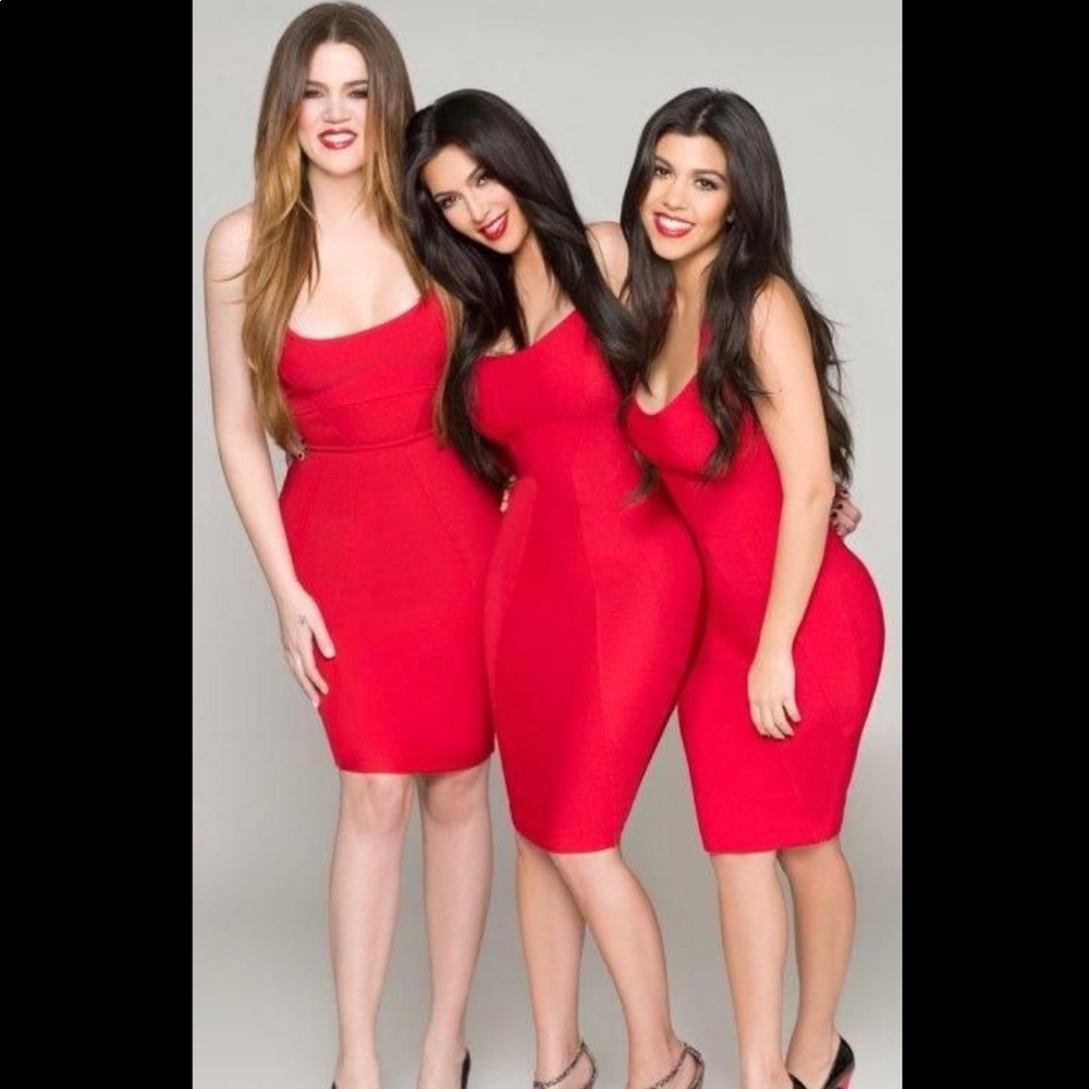 Kardashian Kollection red bandage dress XS
